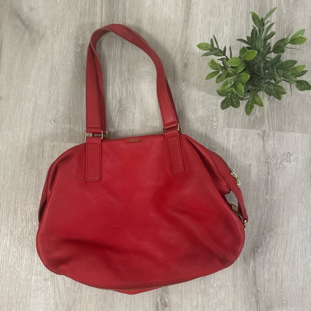 Fossil Red Shoulder Bag Classic Design